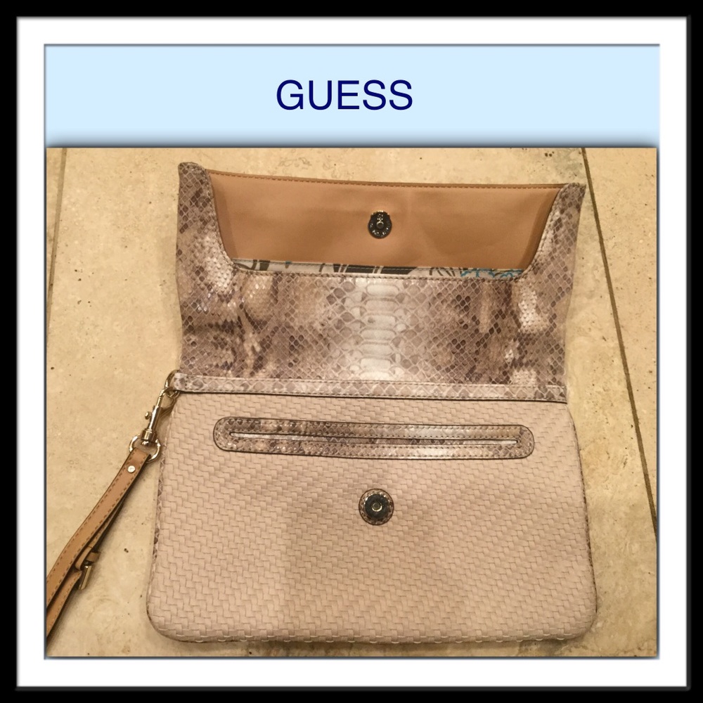 Guess Makala Python Foldover Envelope Clutch - image 3